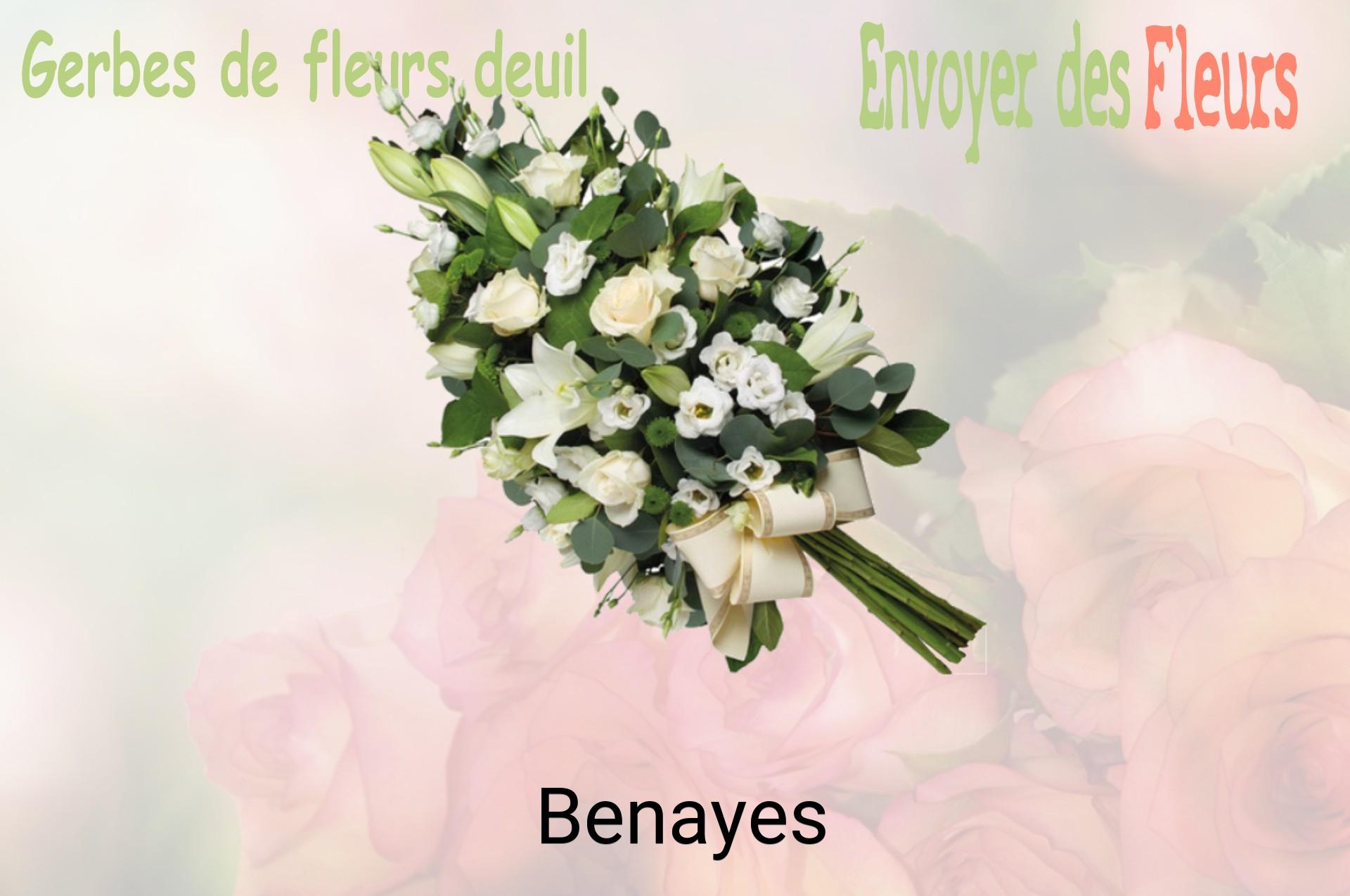 Gerbe de fleurs de deuil livrée à Benayes